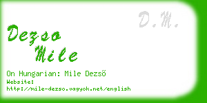 dezso mile business card